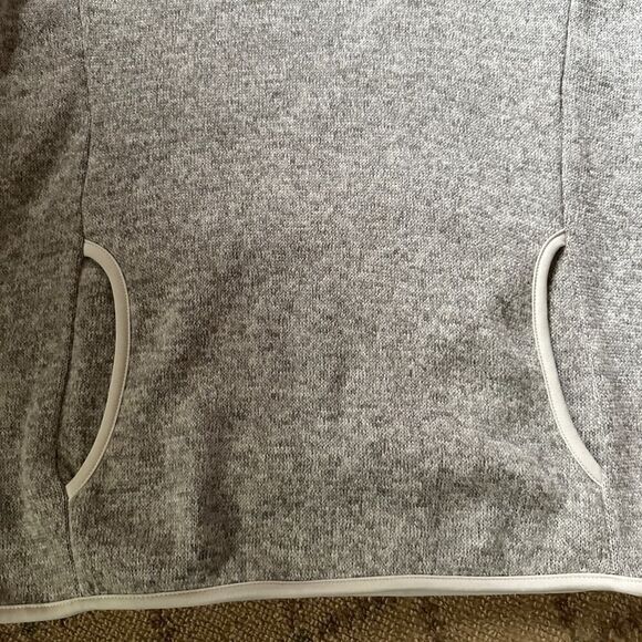 GTS Heather gray sweater fleece pullover 1/4 zip with kangaroo front pocket M - Picture 11 of 14